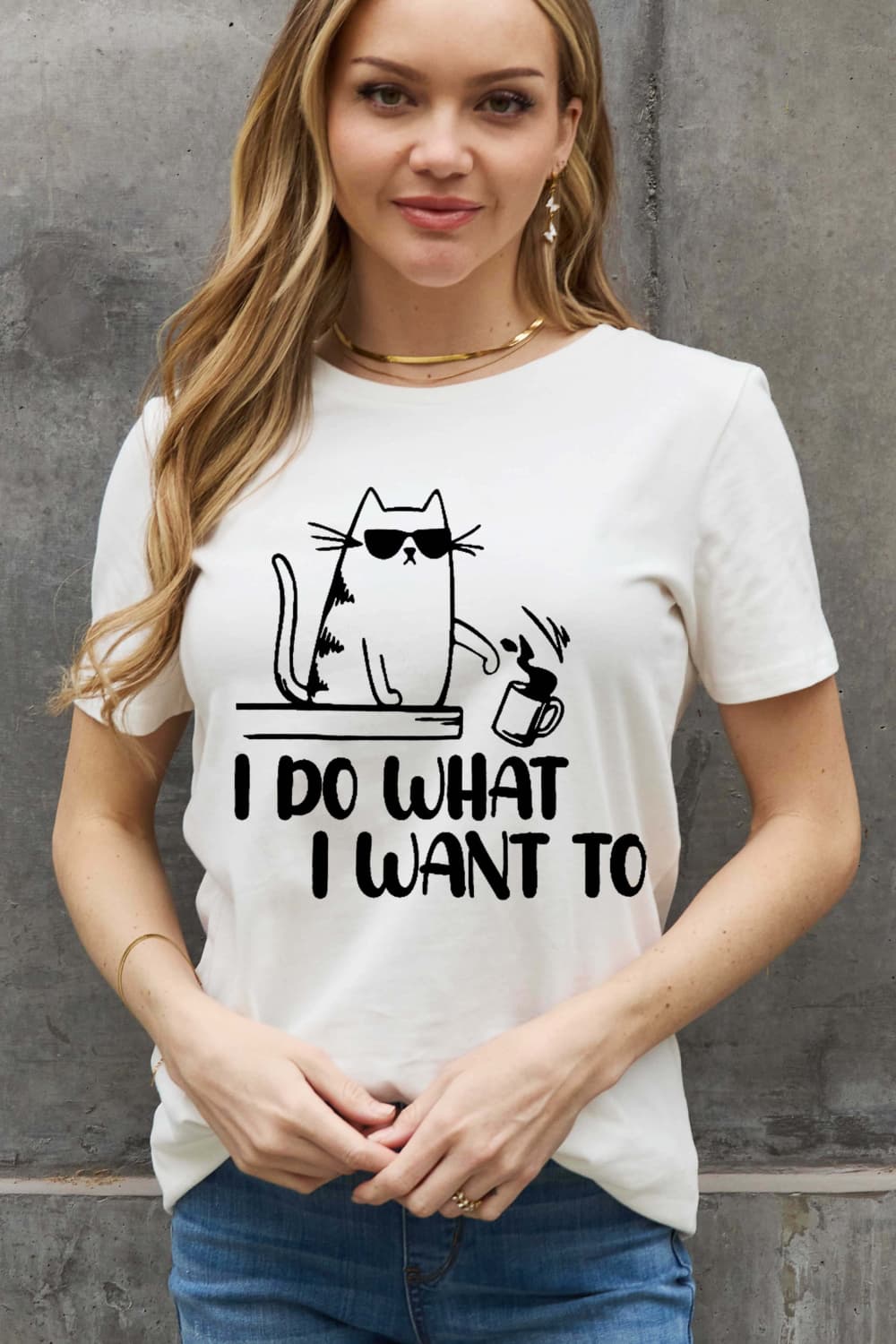 Simply LoveI DO WHAT I WANT TO Graphic Cotton Tee