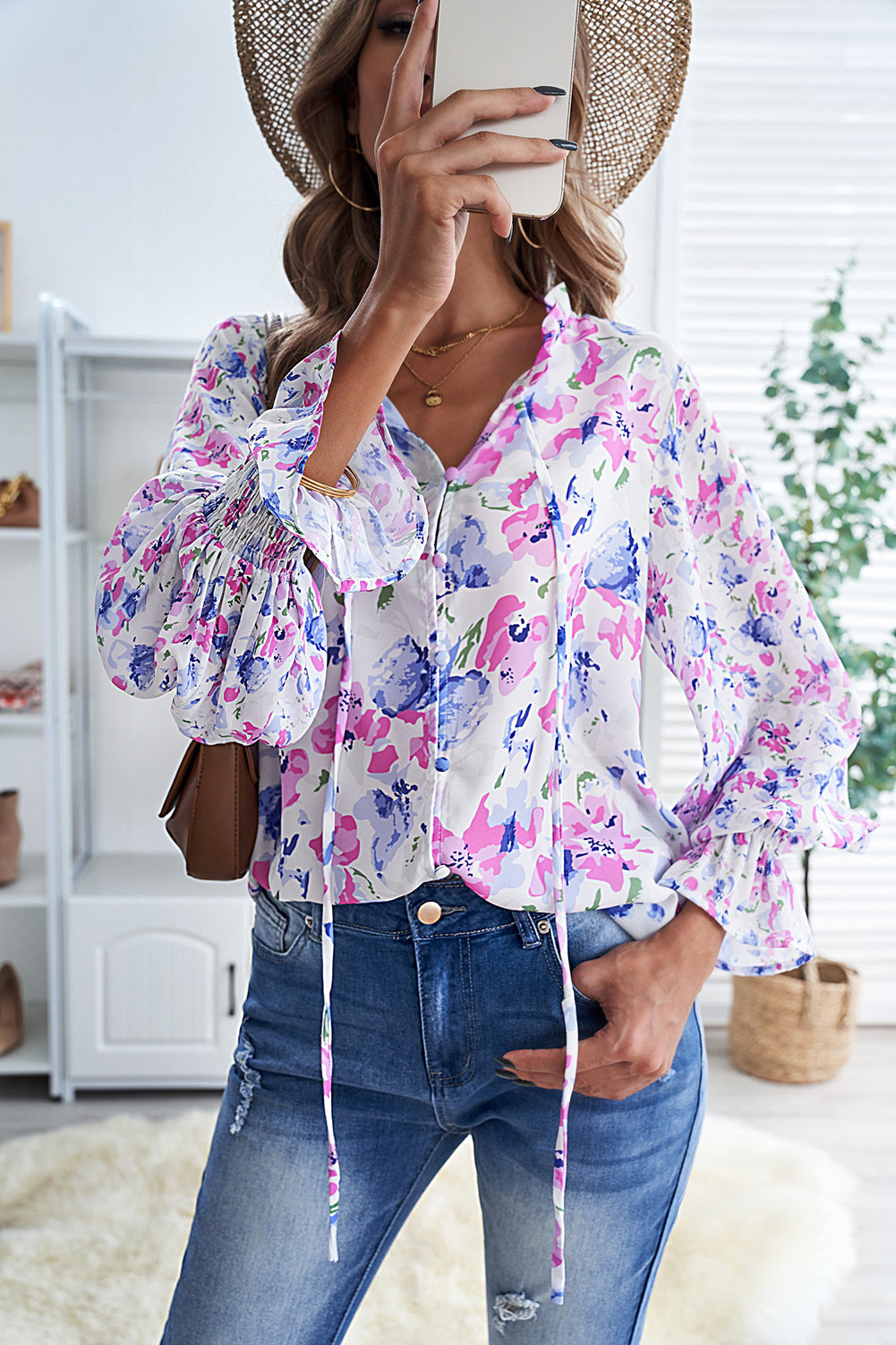 Floral Smocked Blouse