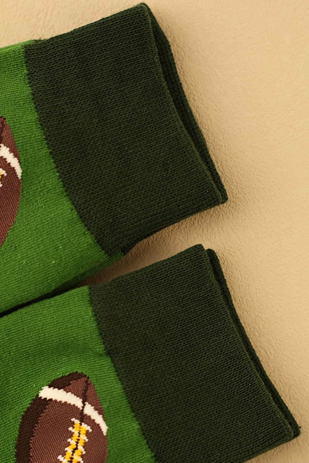 Green Rugby Football Print Mid-length Socks