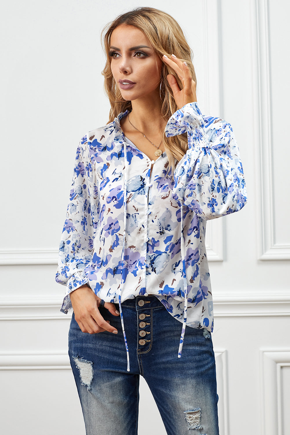 Floral Smocked Blouse