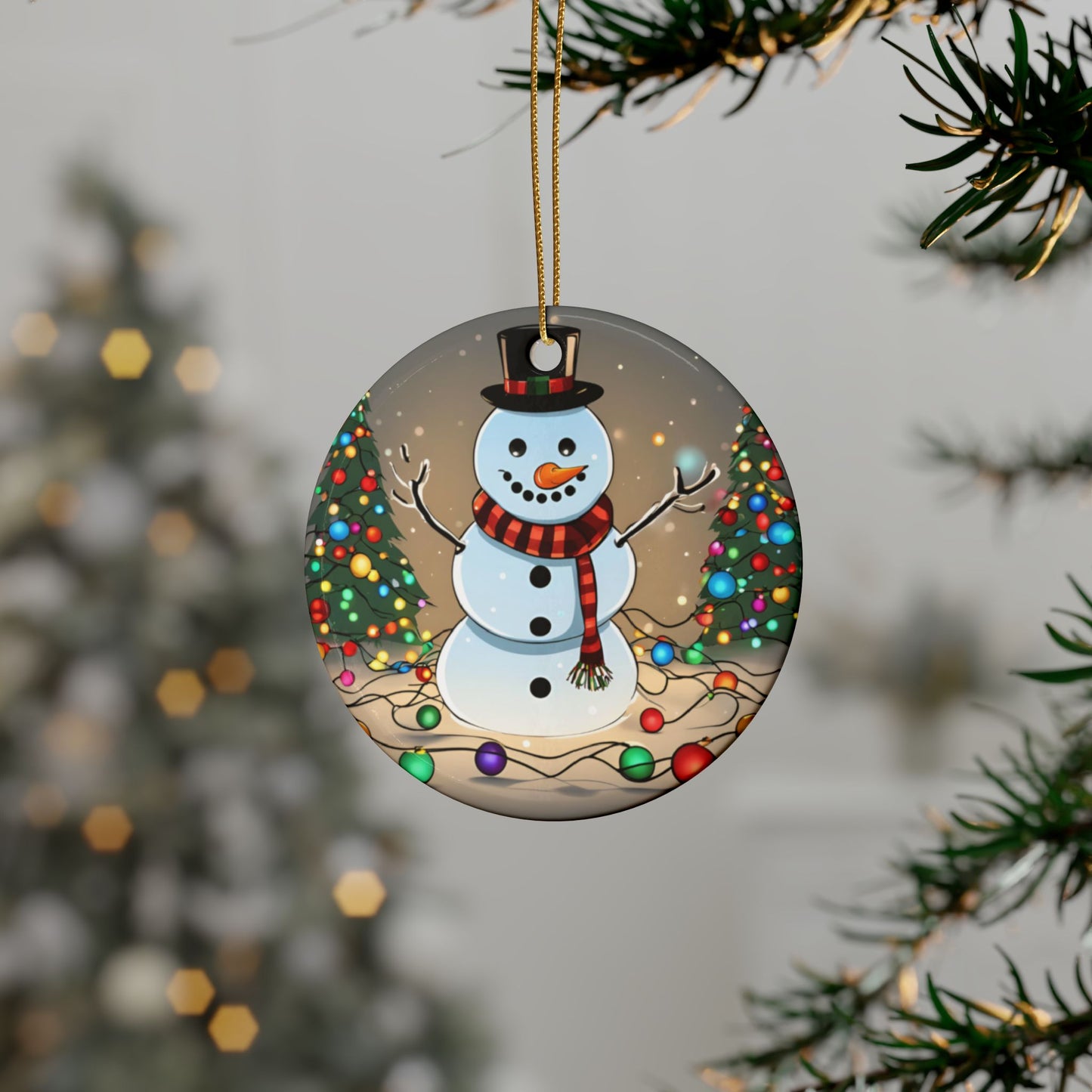 Ceramic Snowman Ornament