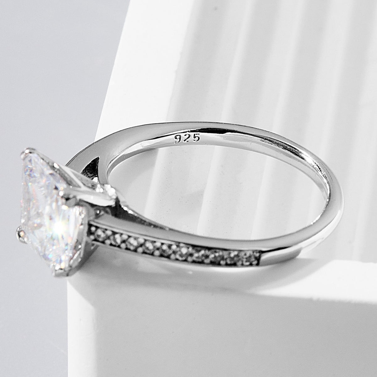 Platinum-plated, 925 sterling silver, Zircon Ring