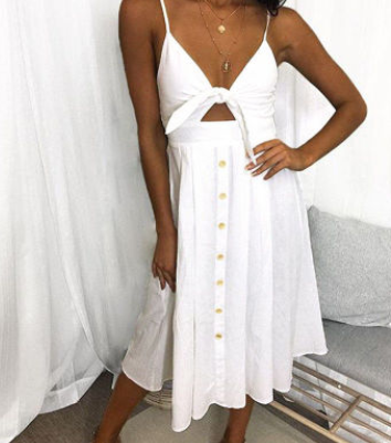 Summer Backless Strap Dress