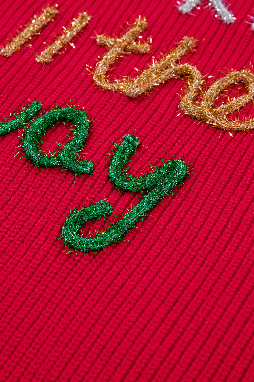 Racing Red Sparkle All The Way Tinsel Crew Neck Sweater