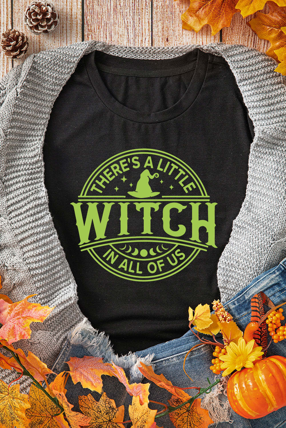 Black" WITCH" Halloween Graphic T Shirt