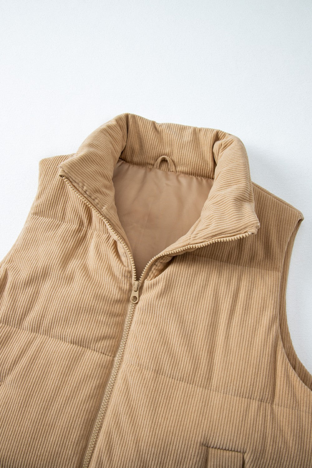 Pocketed Zip Up Puffer Vest