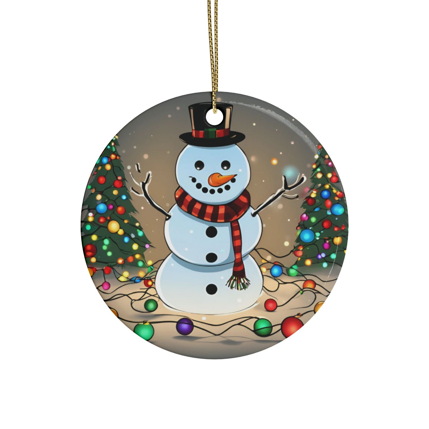 Ceramic Snowman Ornament