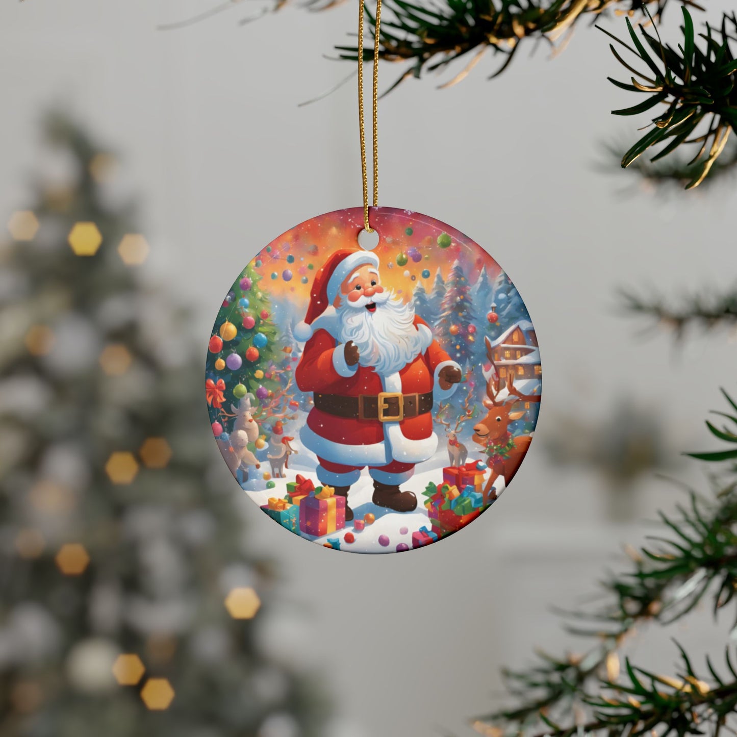 Ceramic Santa Claus Ornament