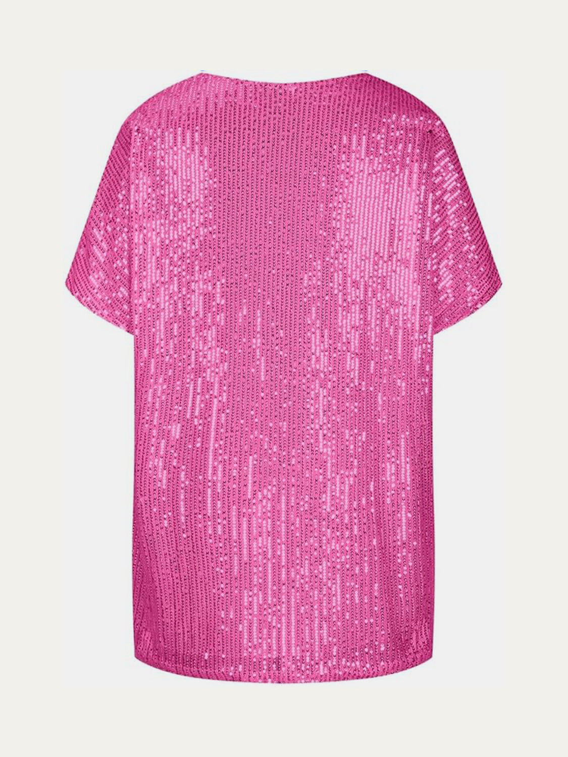 Sequin V-Neck Short Sleeve Top