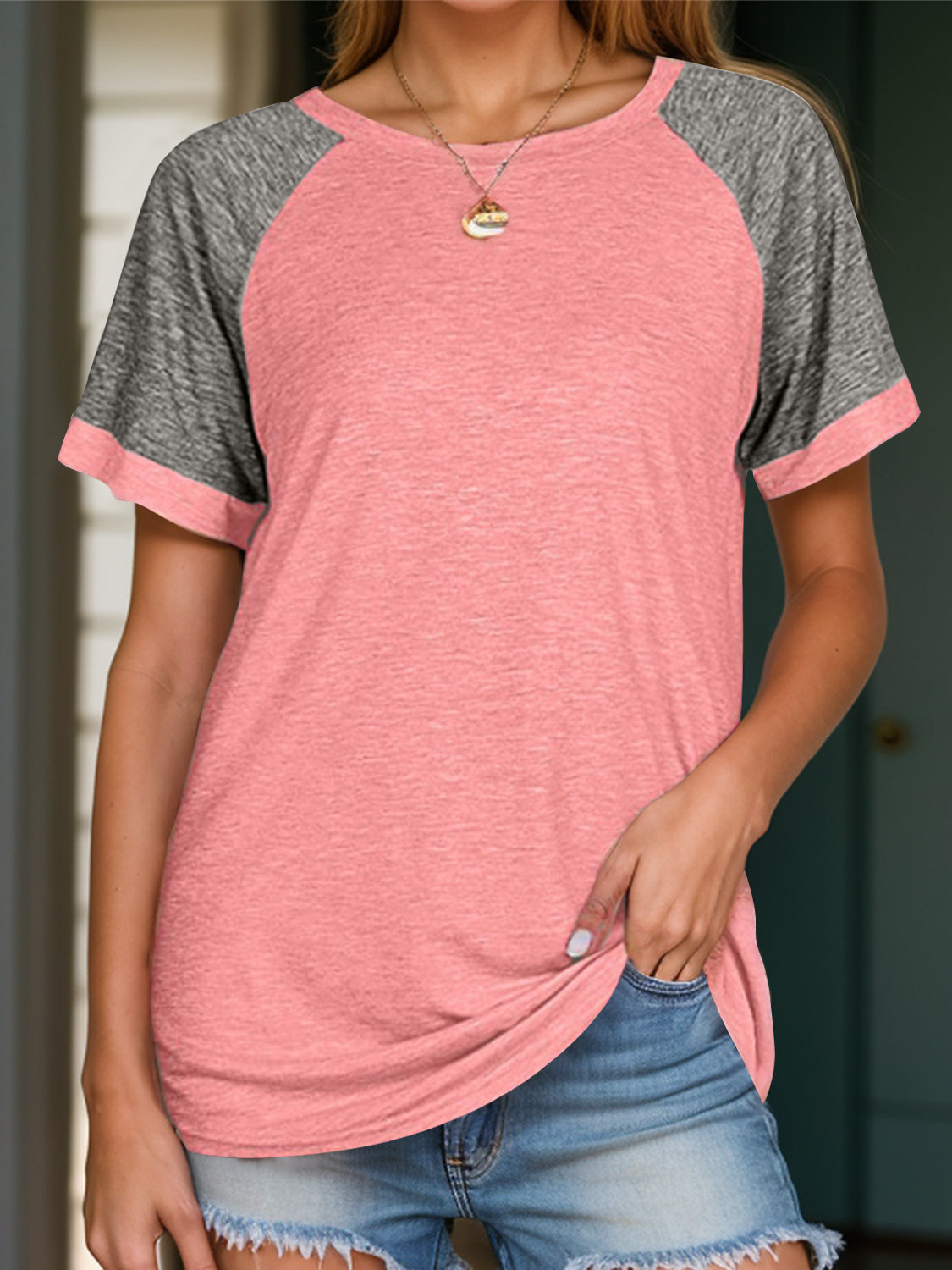 Color Block Short Sleeve T-Shirt