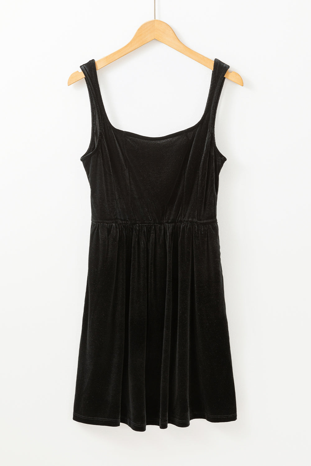 Black Velvet  Mini Dress with Pockets