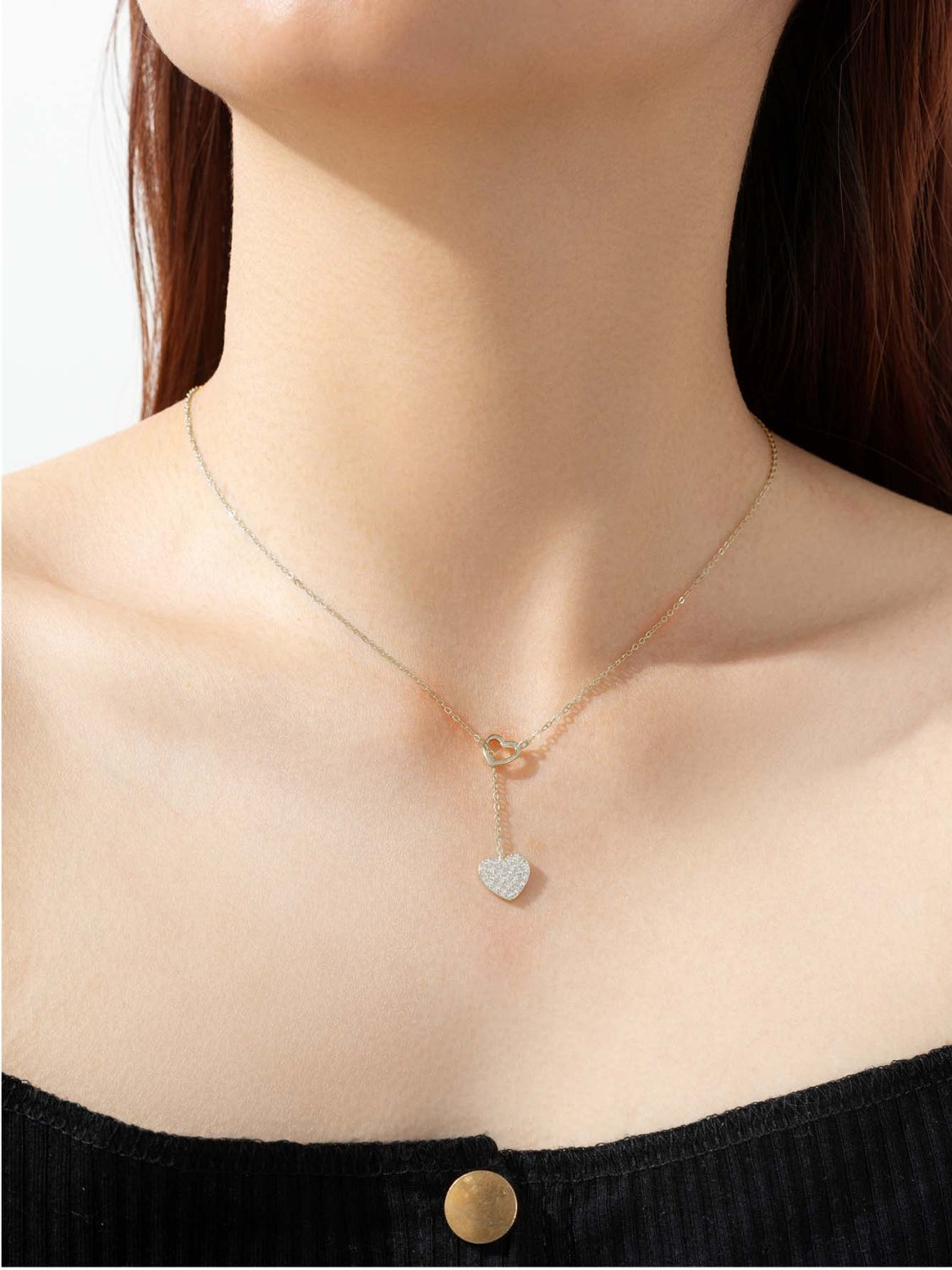 Zircon Heart Costume Necklace