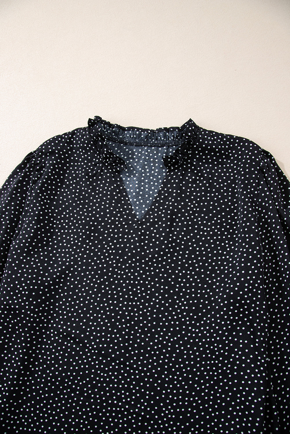 Black Leopard Print Notch V Neck Blouse