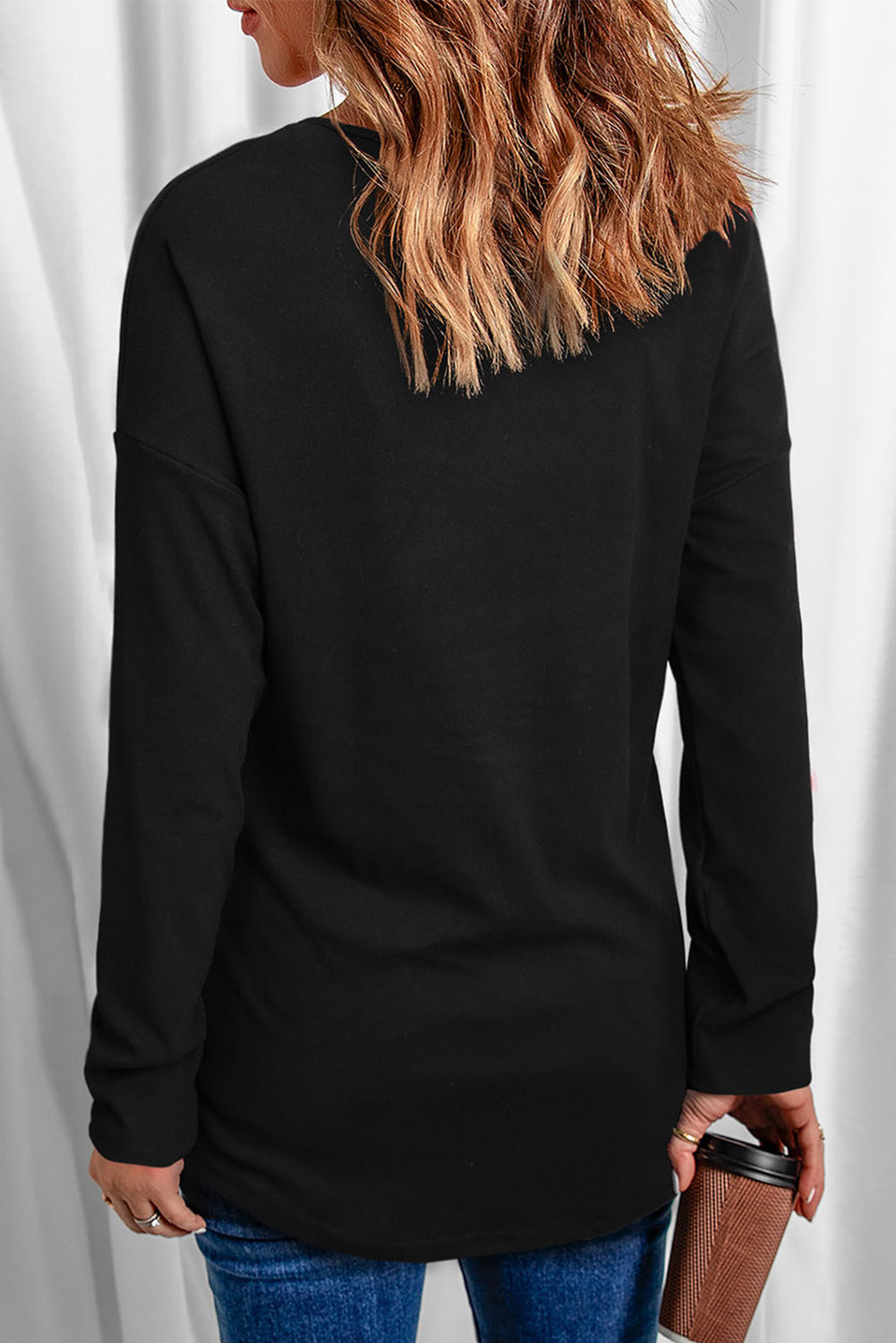 V Neck Long Sleeve Henley