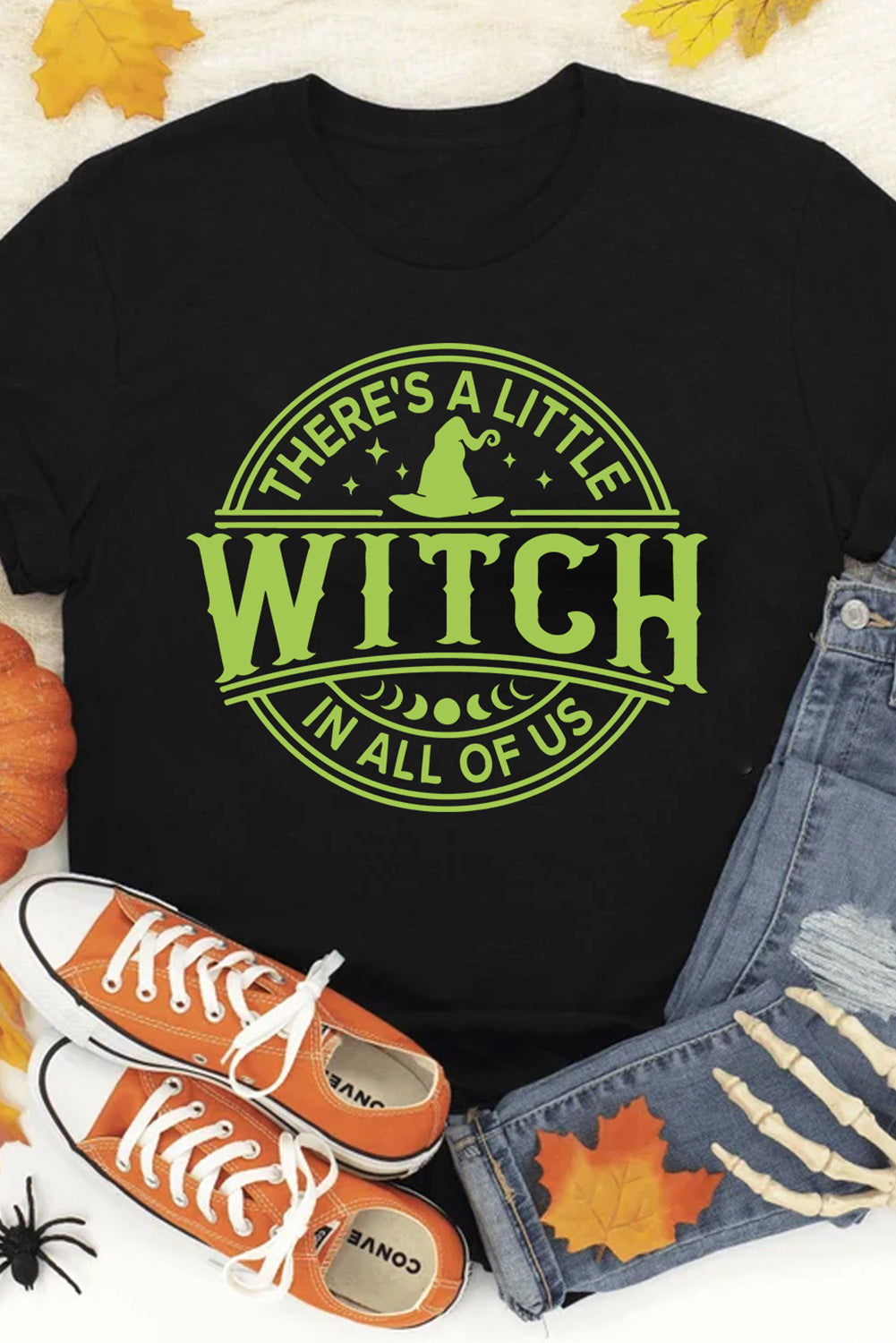 Black" WITCH" Halloween Graphic T Shirt