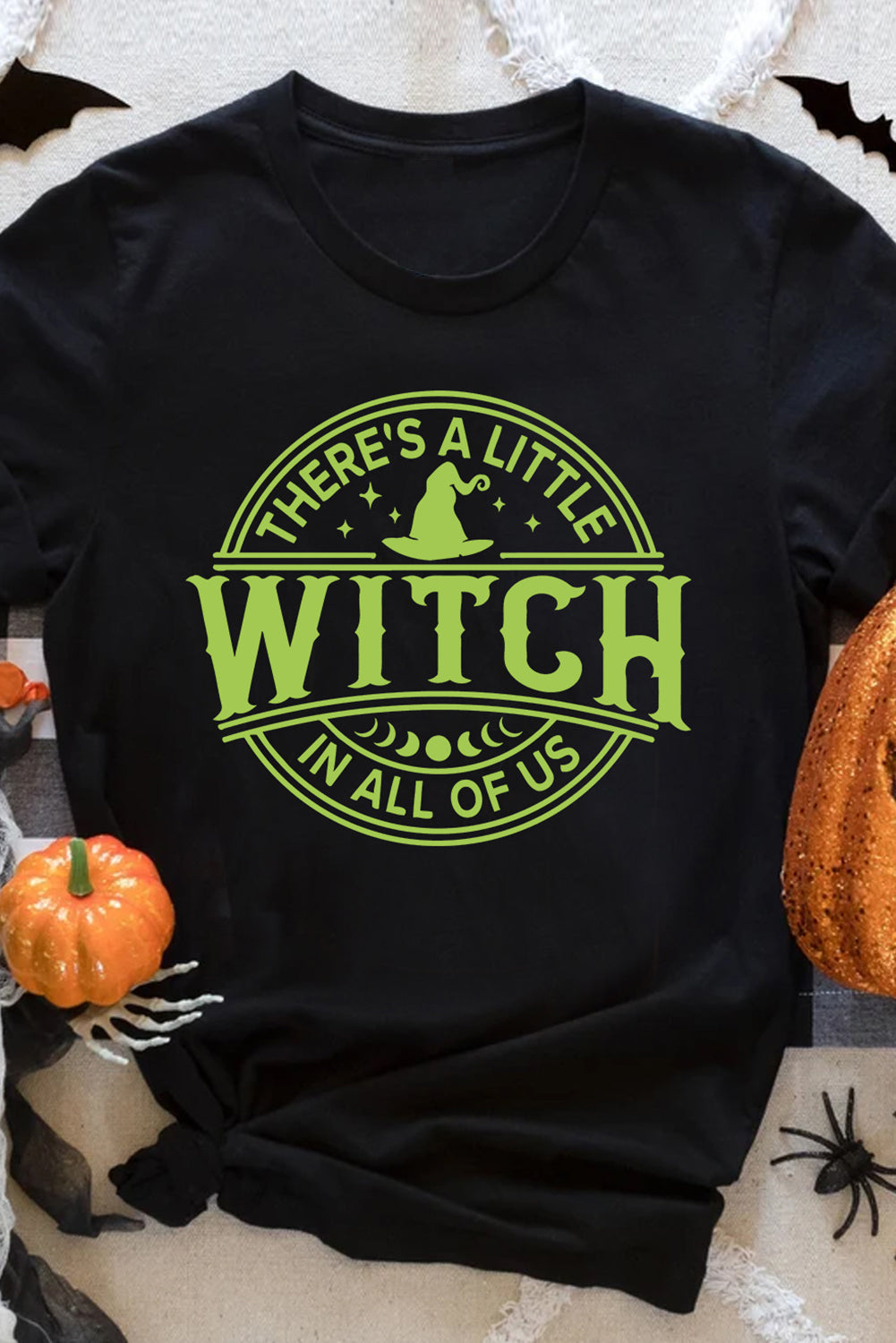 Black" WITCH" Halloween Graphic T Shirt