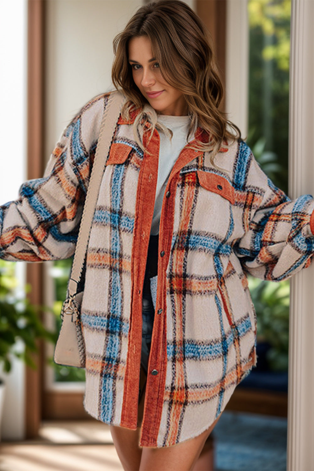 Plaid Button Down Jacket