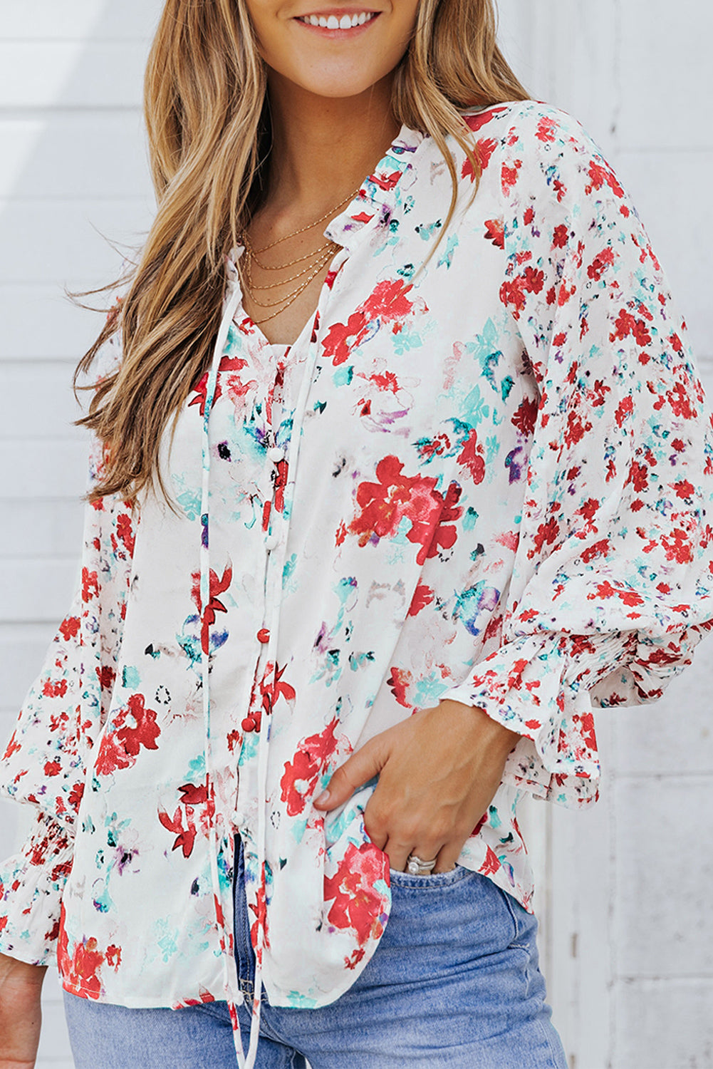 Floral Smocked Blouse