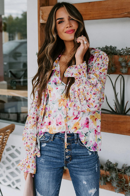 Floral Smocked Blouse