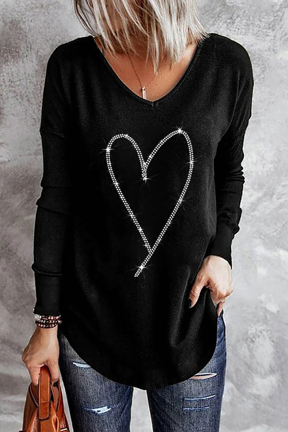 V Neck Long Sleeve Henley