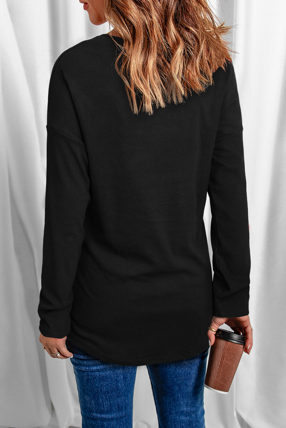 V Neck Long Sleeve Henley