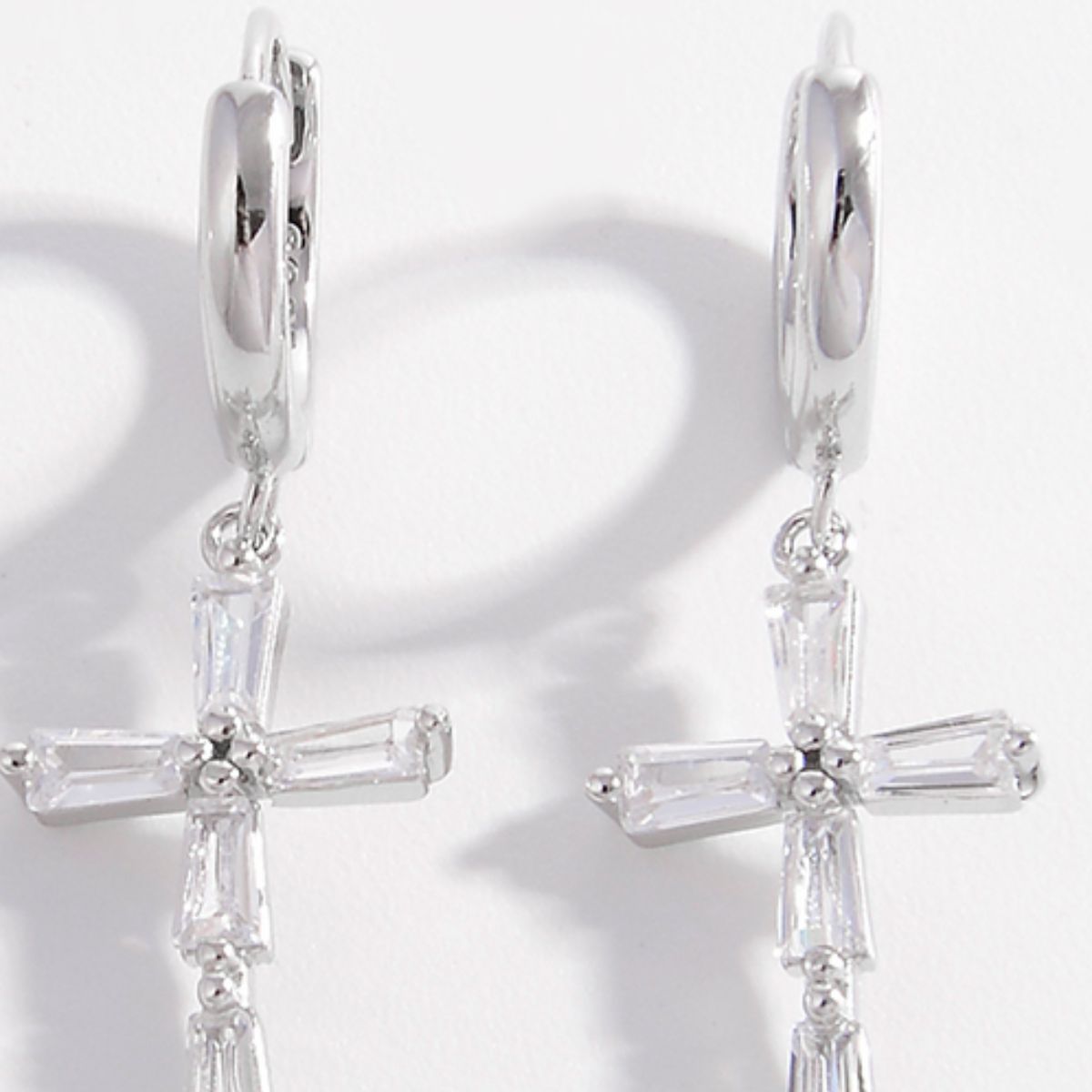 Zircon Cross Earrings