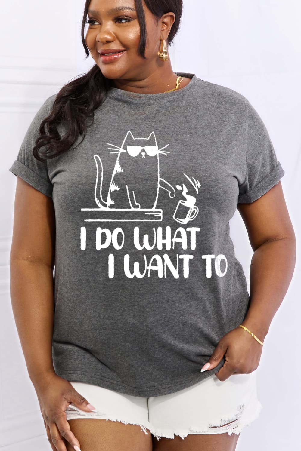 Simply LoveI DO WHAT I WANT TO Graphic Cotton Tee