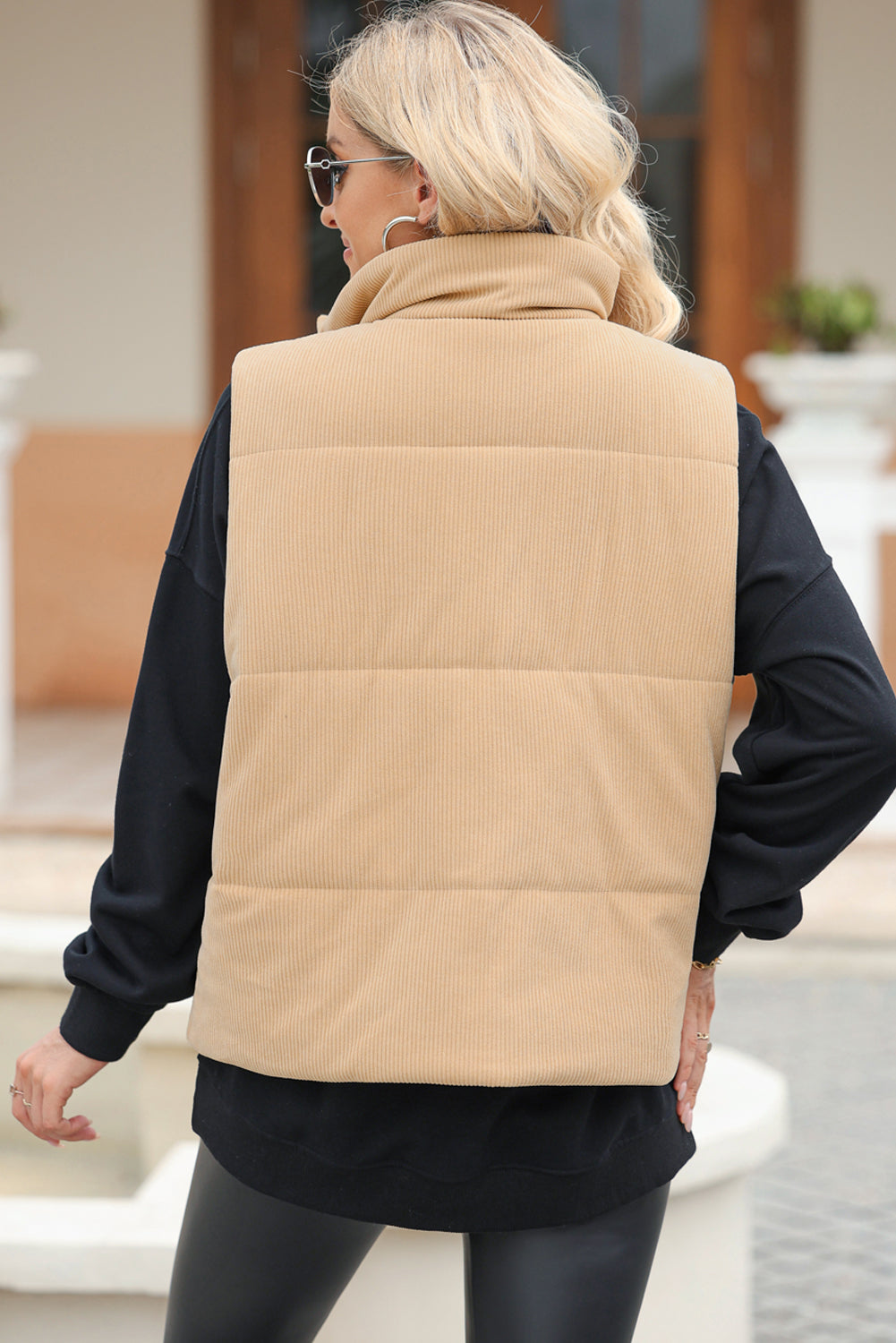 Pocketed Zip Up Puffer Vest