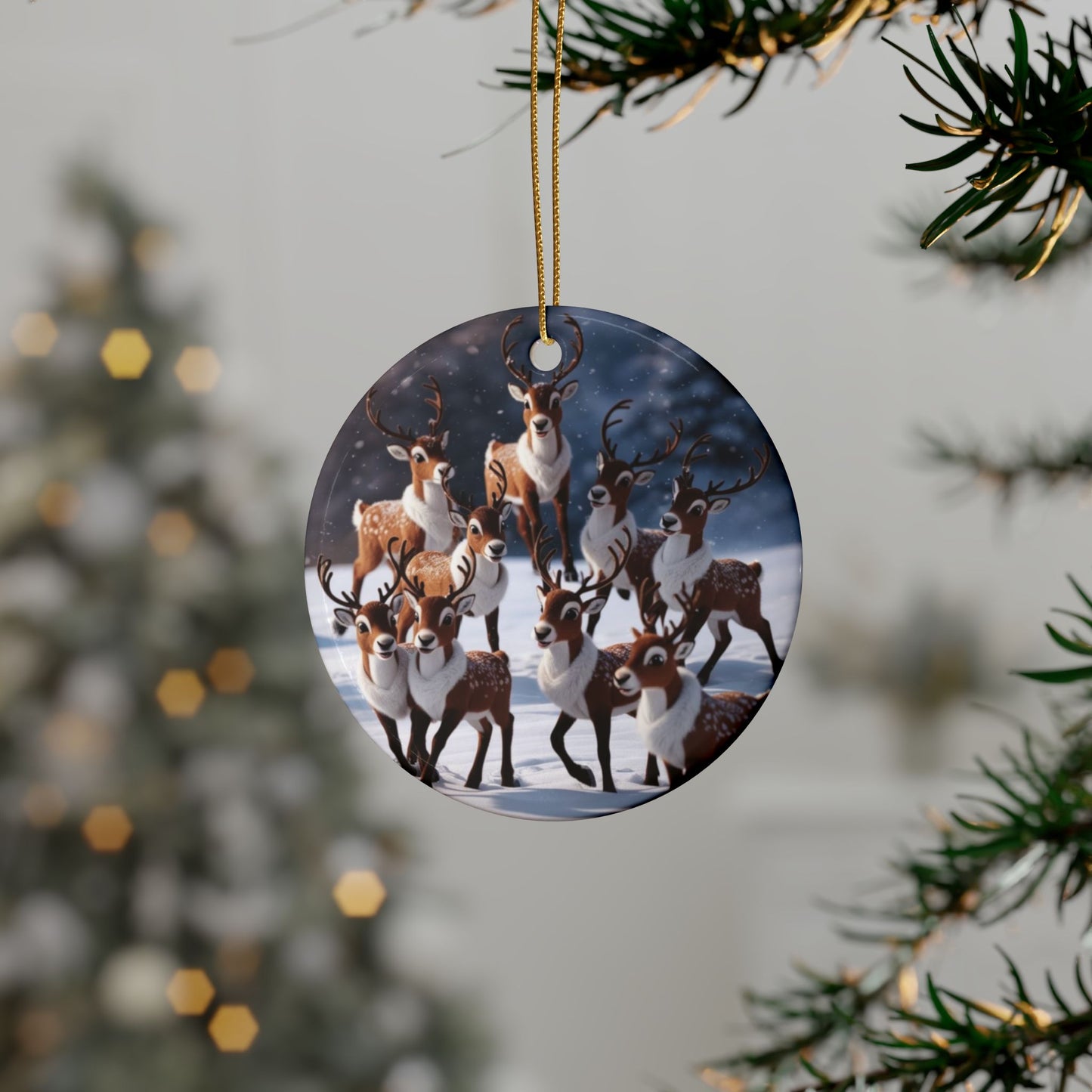 Ceramic Reindeer Ornament