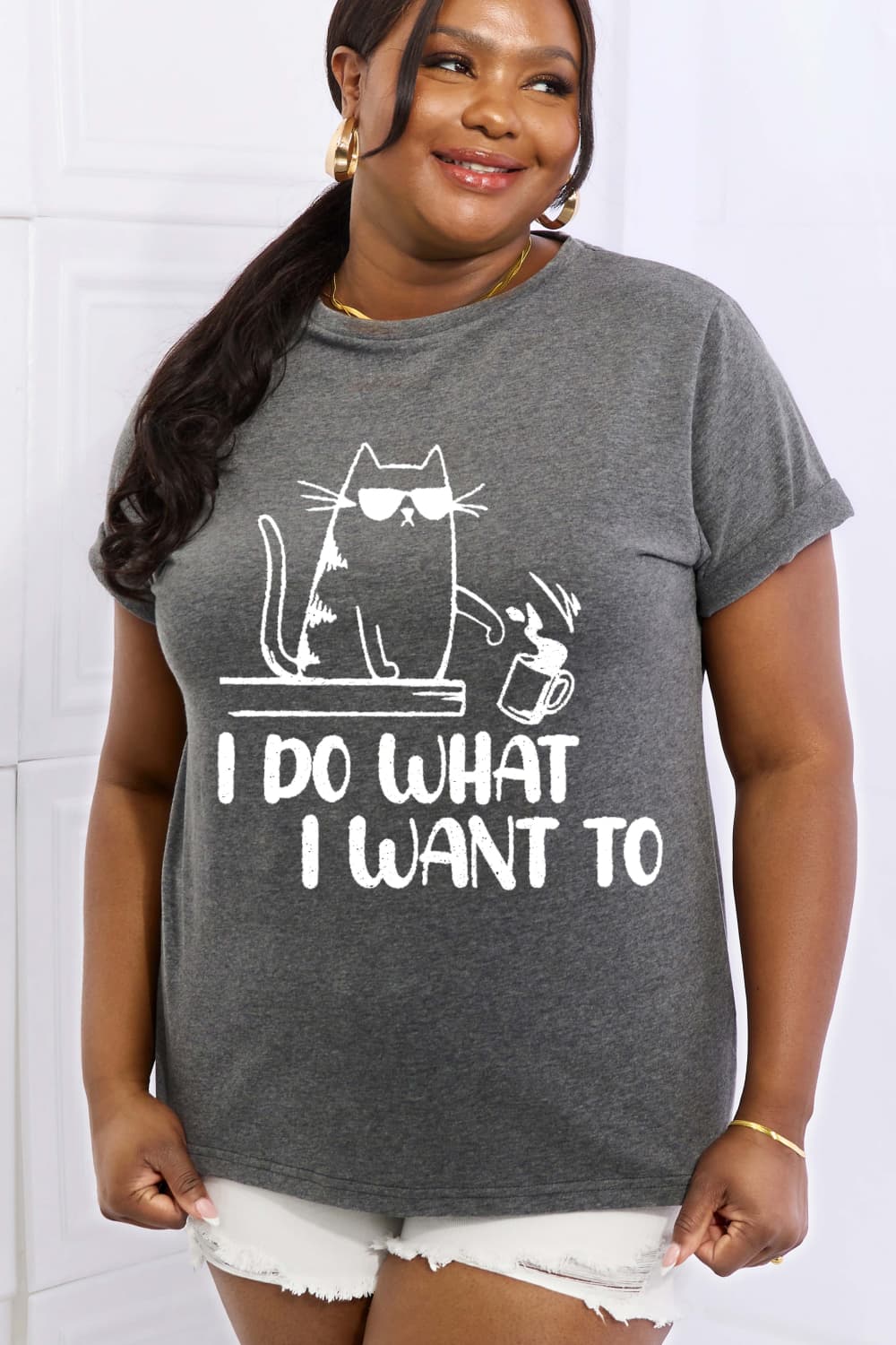 Simply LoveI DO WHAT I WANT TO Graphic Cotton Tee