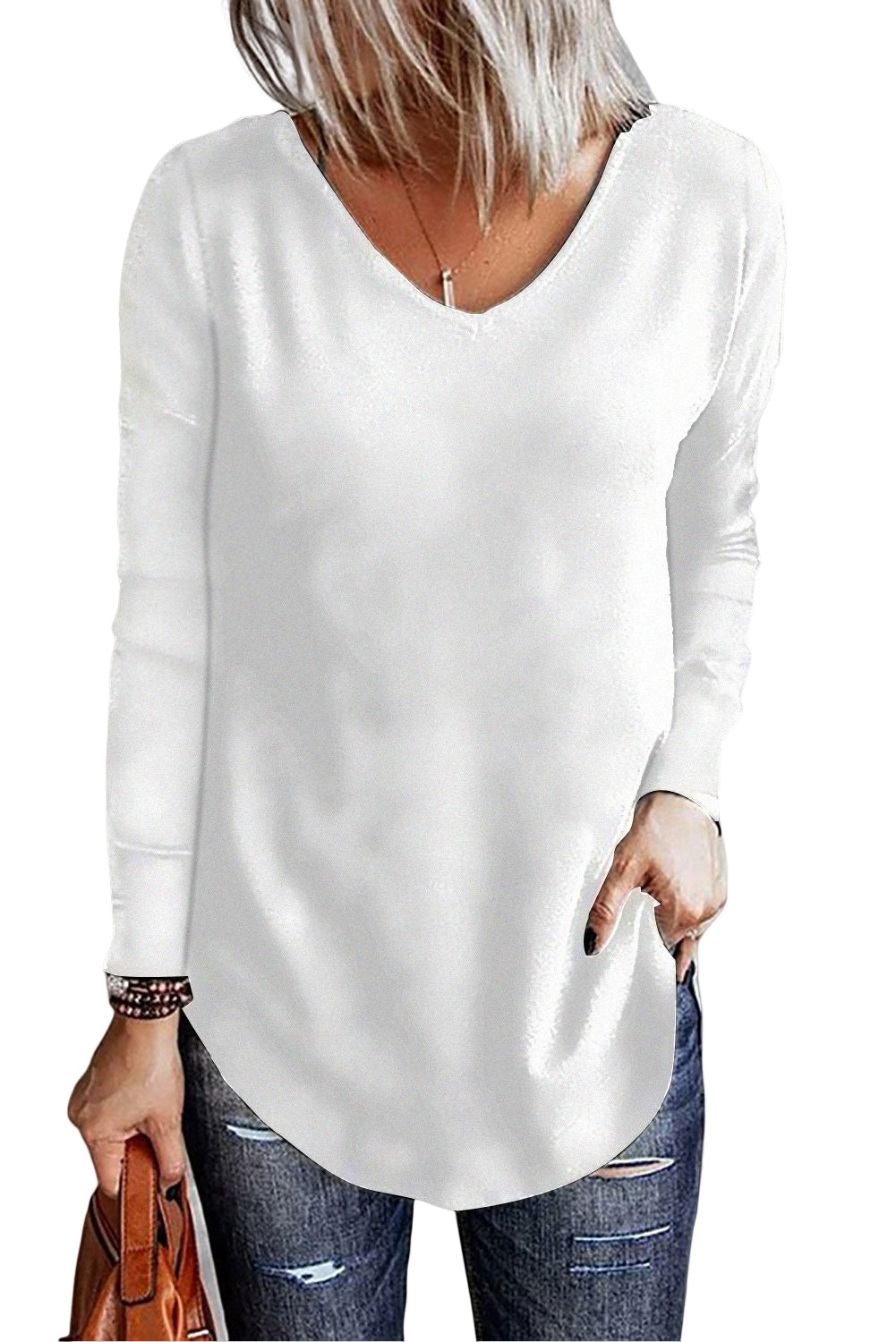 V Neck Long Sleeve Henley