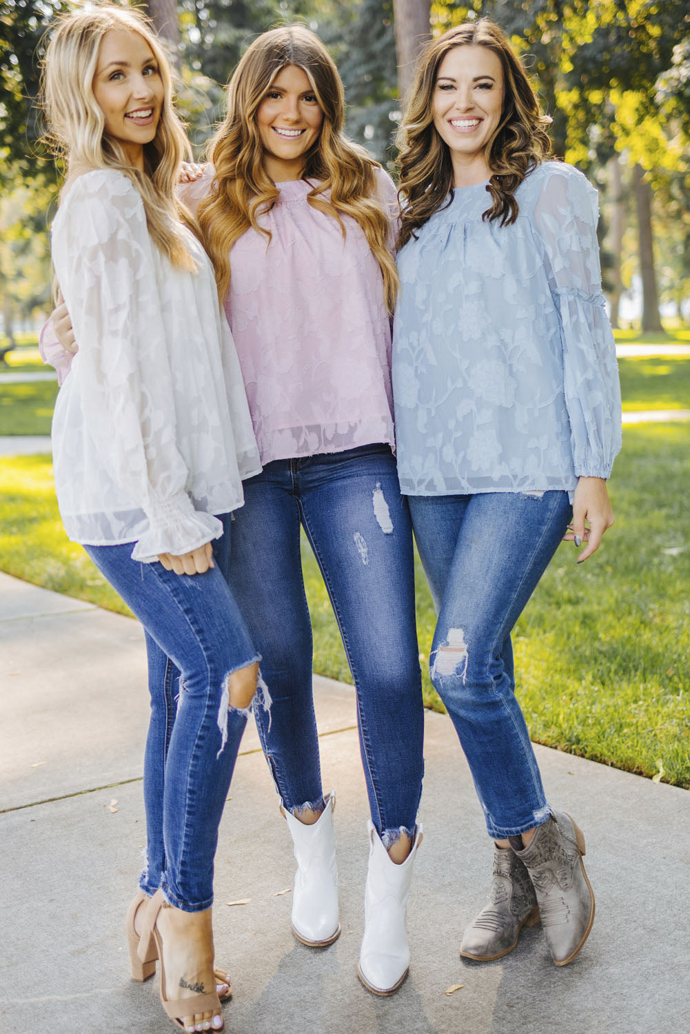 Square Neck Floral Textured Blouse