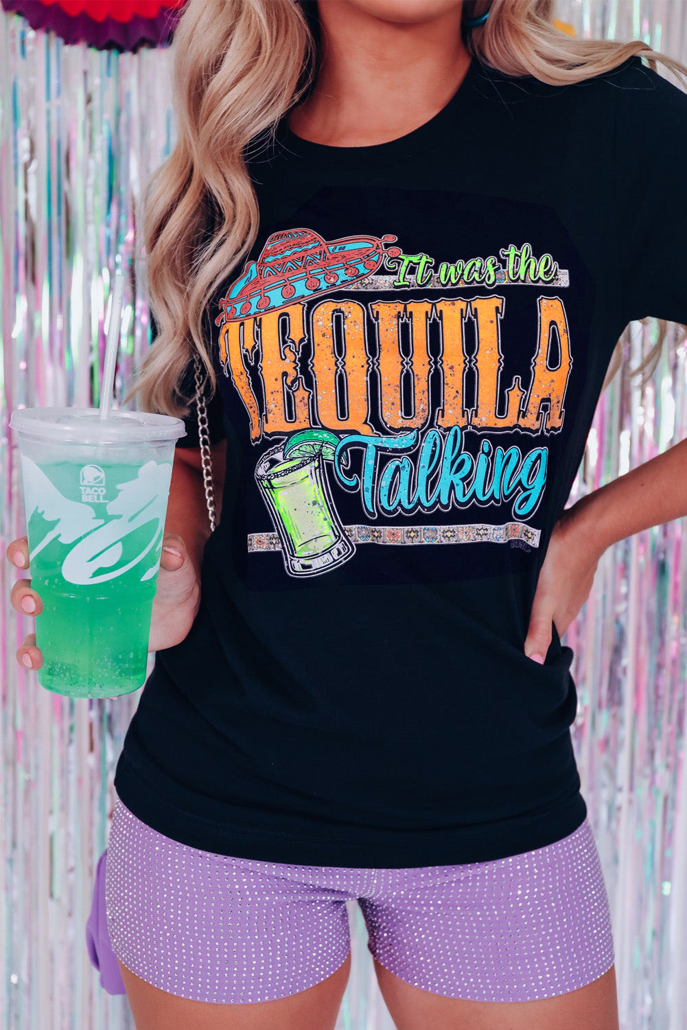 It Was The Tequila Talking Graphic Short Sleeve T-shirt