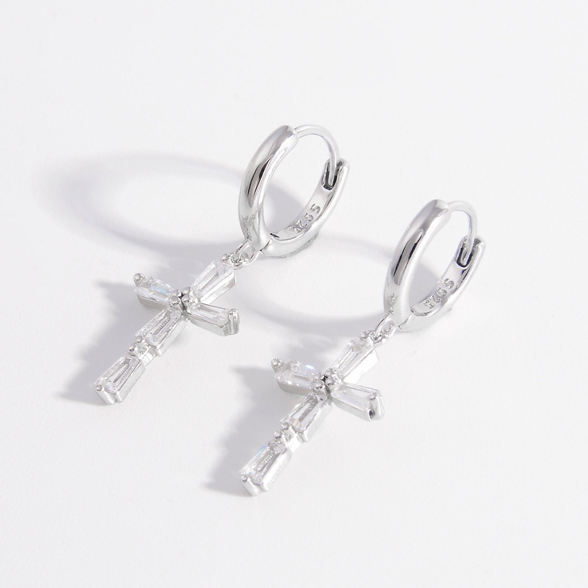 Zircon Cross Earrings