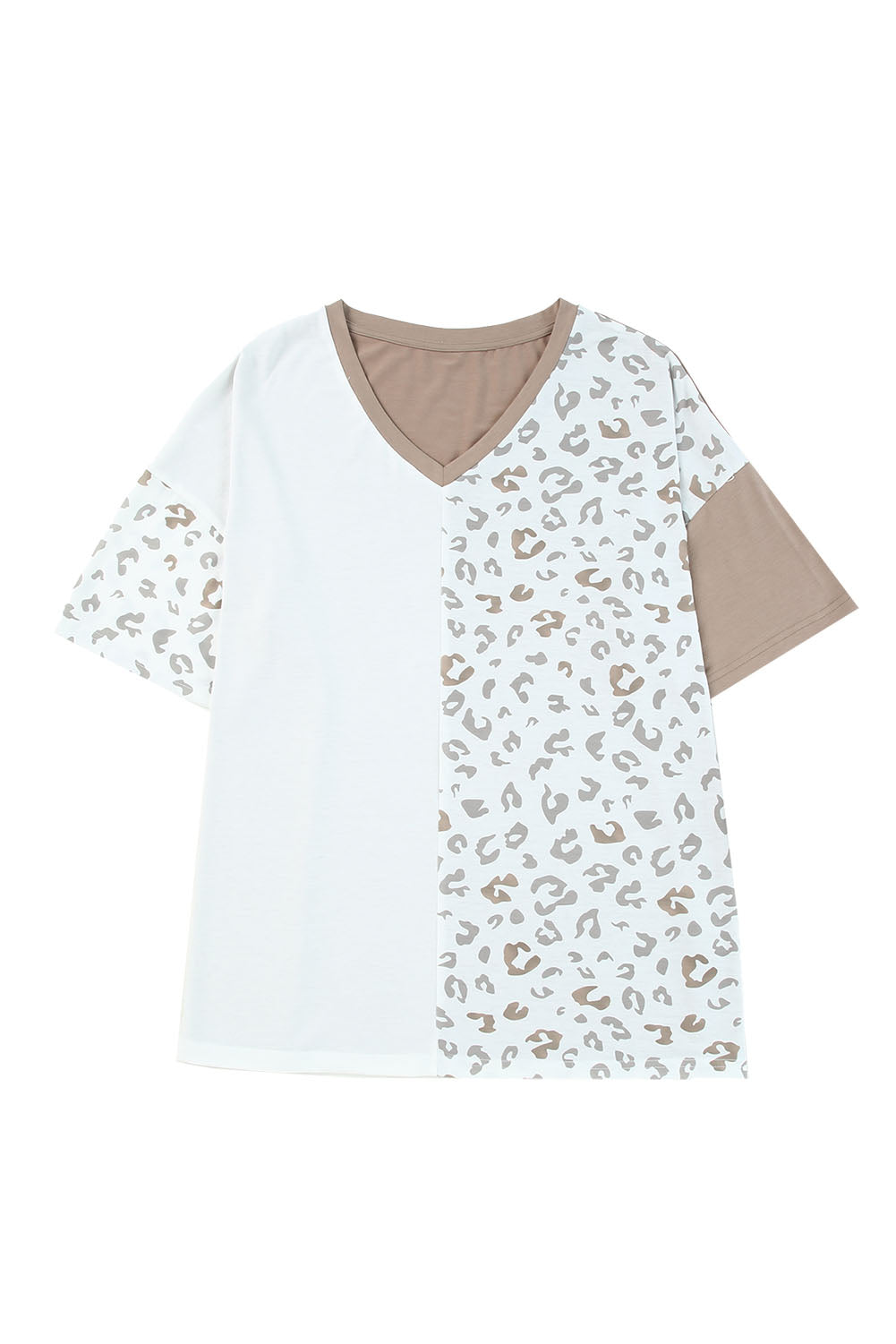 Leopard Patchwork Short Sleeve Top