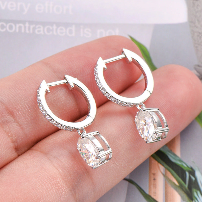 3 Carat Moissanite Sterling Silver Earrings