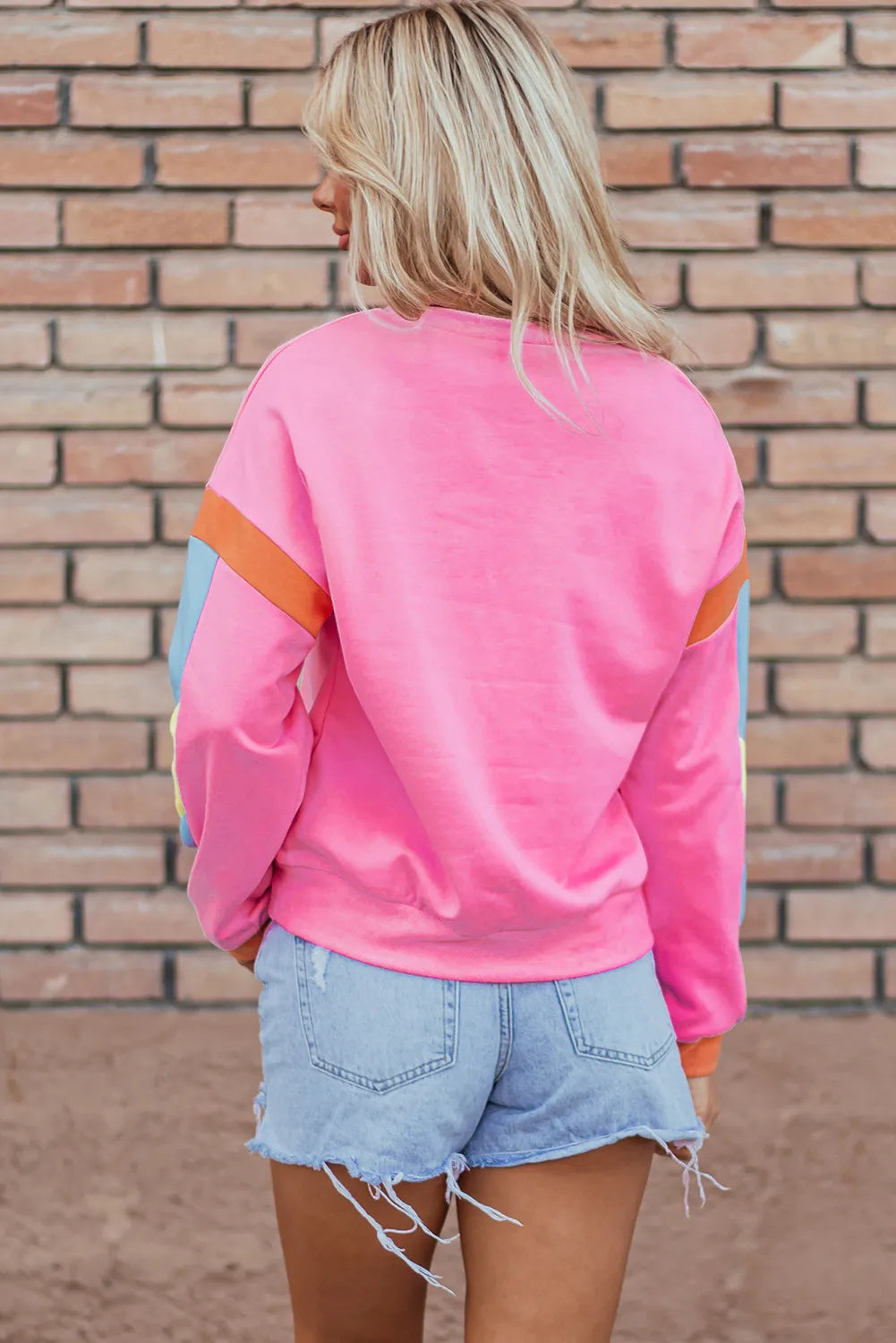 Pink Football Long Sleeve Sweatshirt