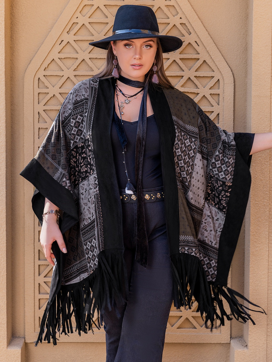 Fringe Open Front Outerwear