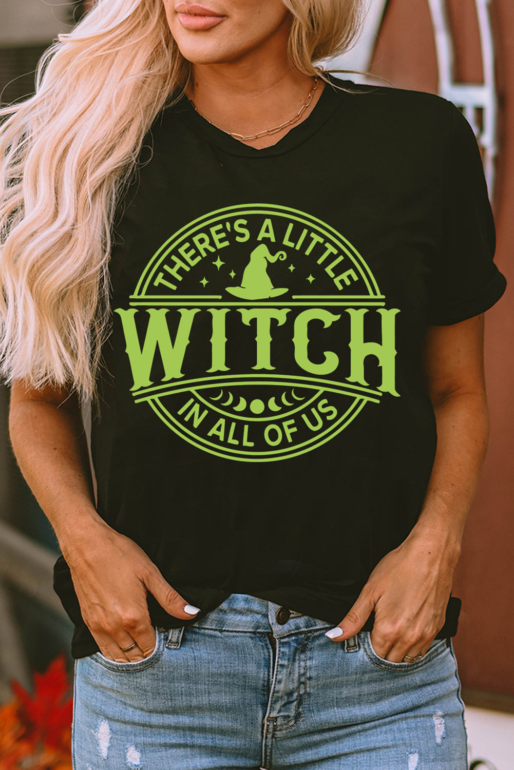 Black" WITCH" Halloween Graphic T Shirt