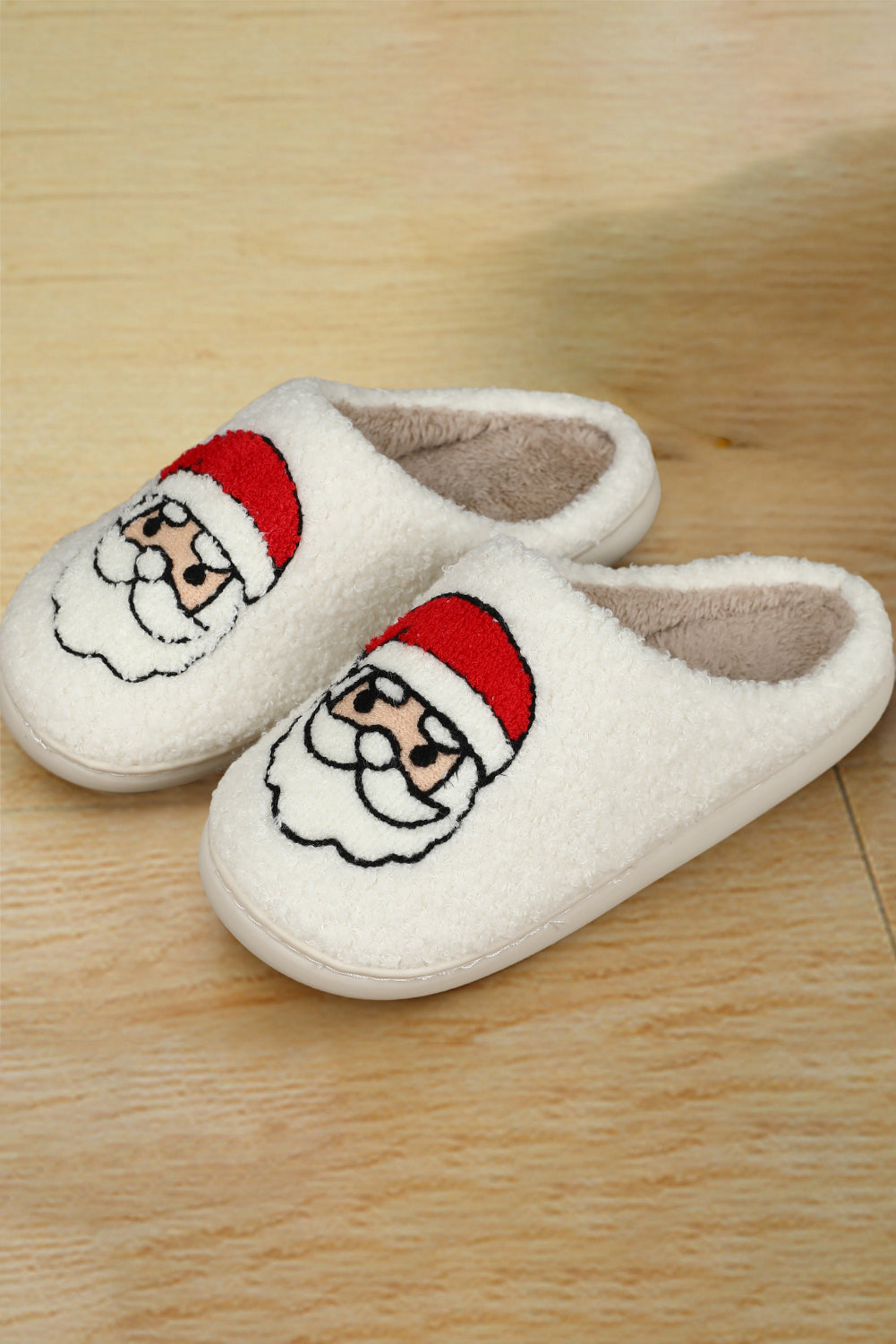 White Christmas Santa Clause Plush Slippers