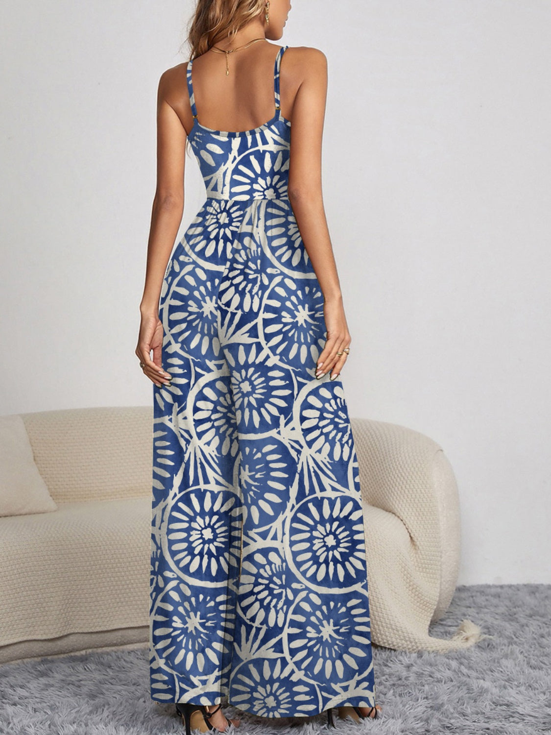 Spaghetti Strap Wide Leg Jumpsuit