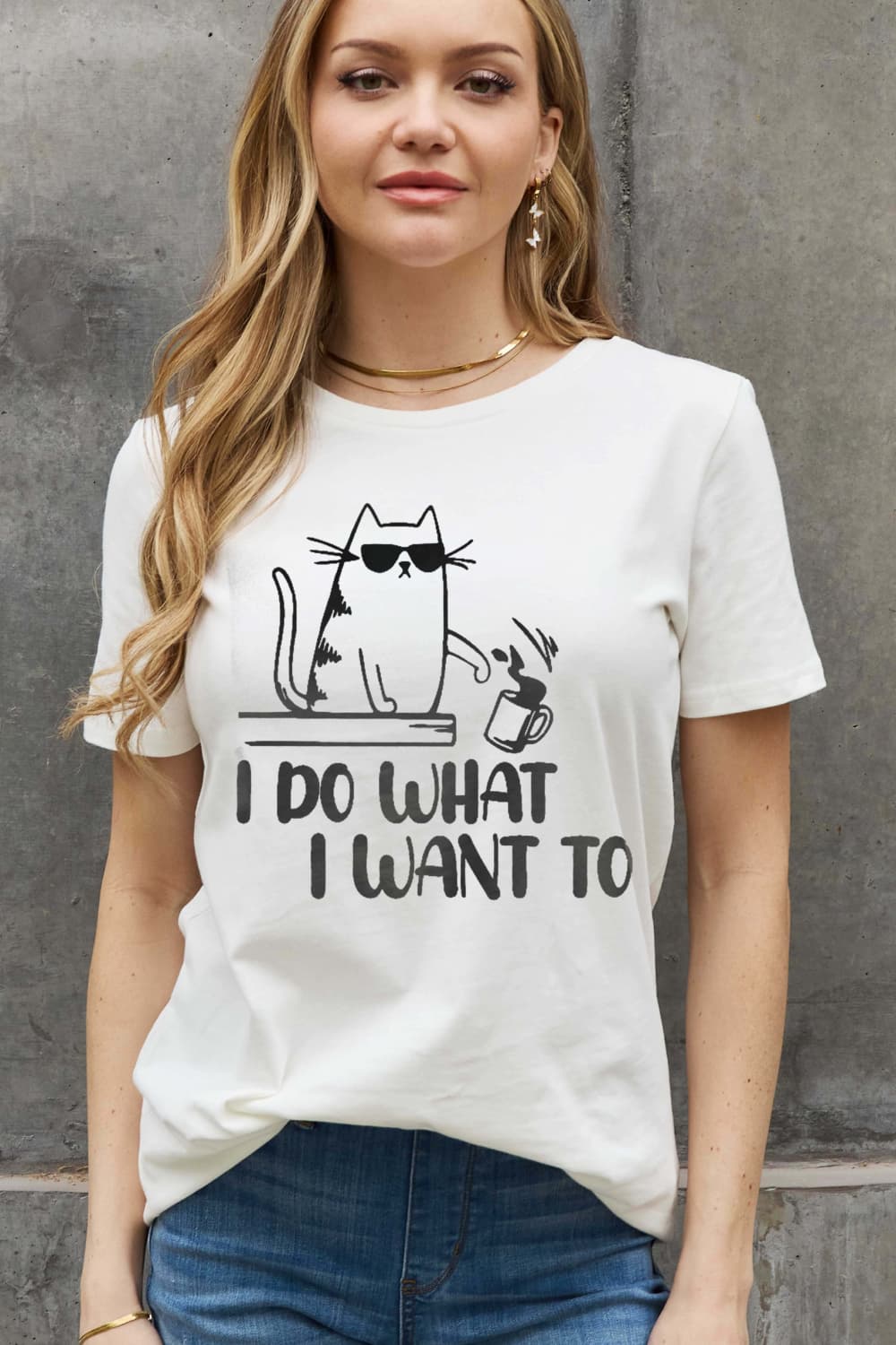 Simply LoveI DO WHAT I WANT TO Graphic Cotton Tee