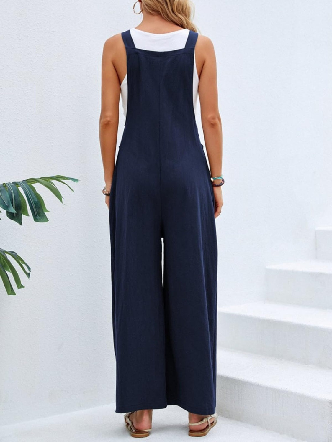 Square Neck Wide Strap Overalls