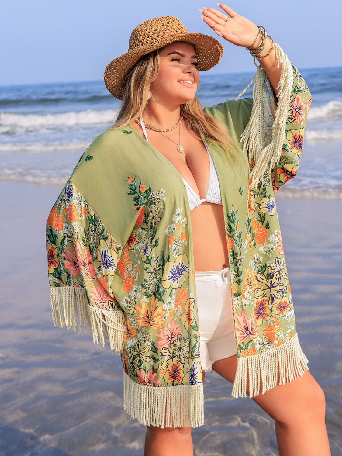 Fringe Open Front Cover-Up