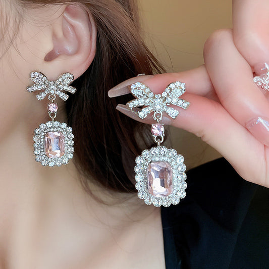 Alloy Crystal Dangle Earrings