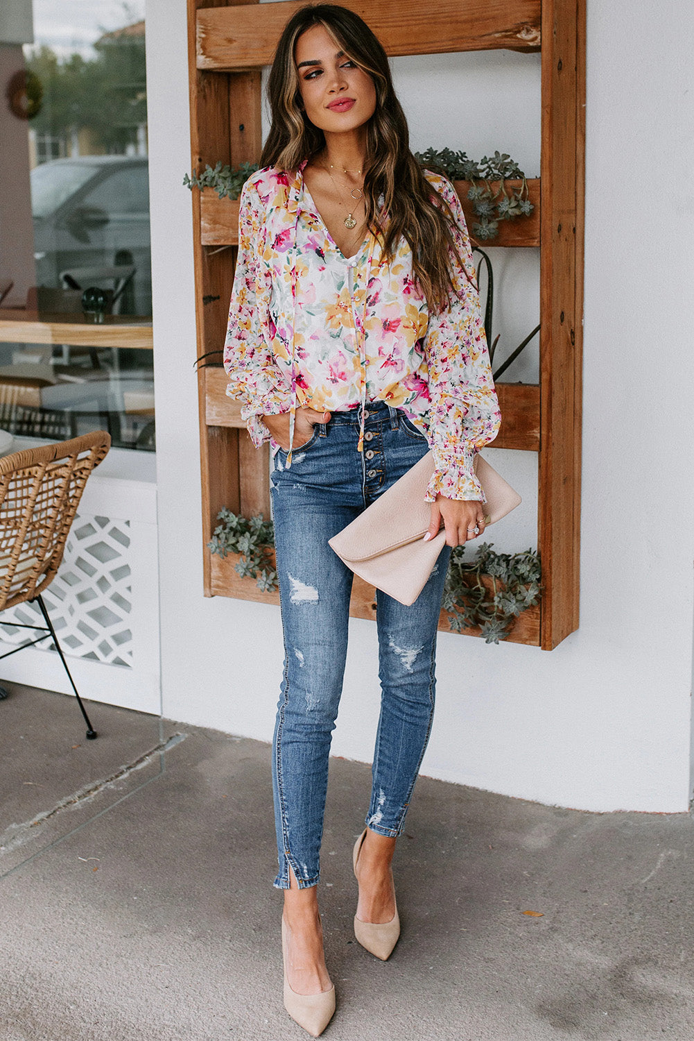 Floral Smocked Blouse