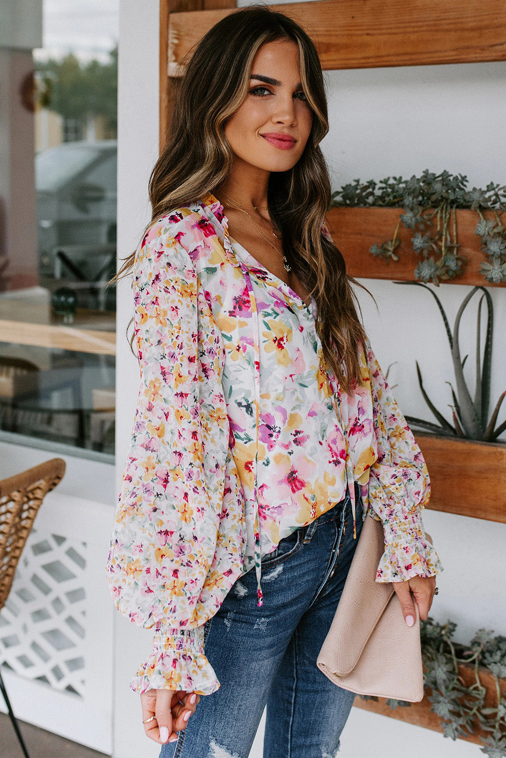 Floral Smocked Blouse