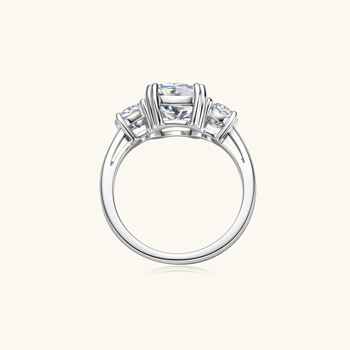 3.5 Carat Moissanite Sterling Silver Ring