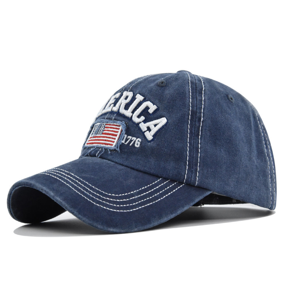 Men's Broken Hole Washed Into Old Cap