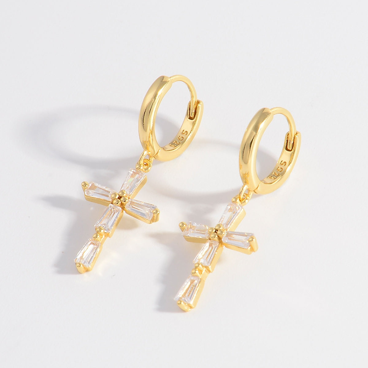 Zircon Cross Earrings